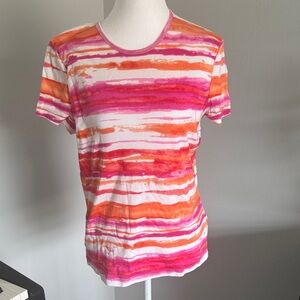 Ralph Lauren Pink and Orange Striped Tee